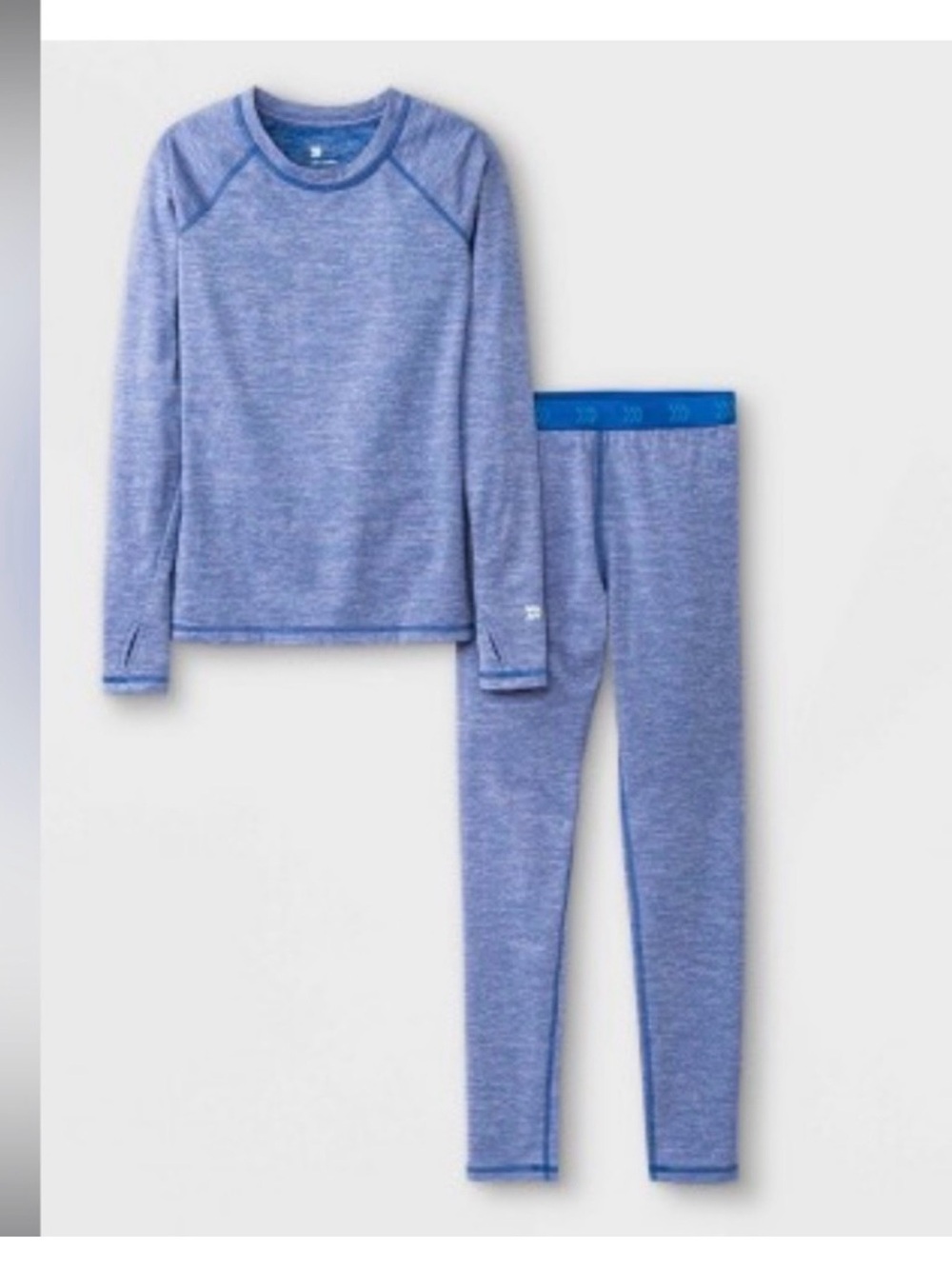 all in motion Blue Heather Thermal Set for Kids